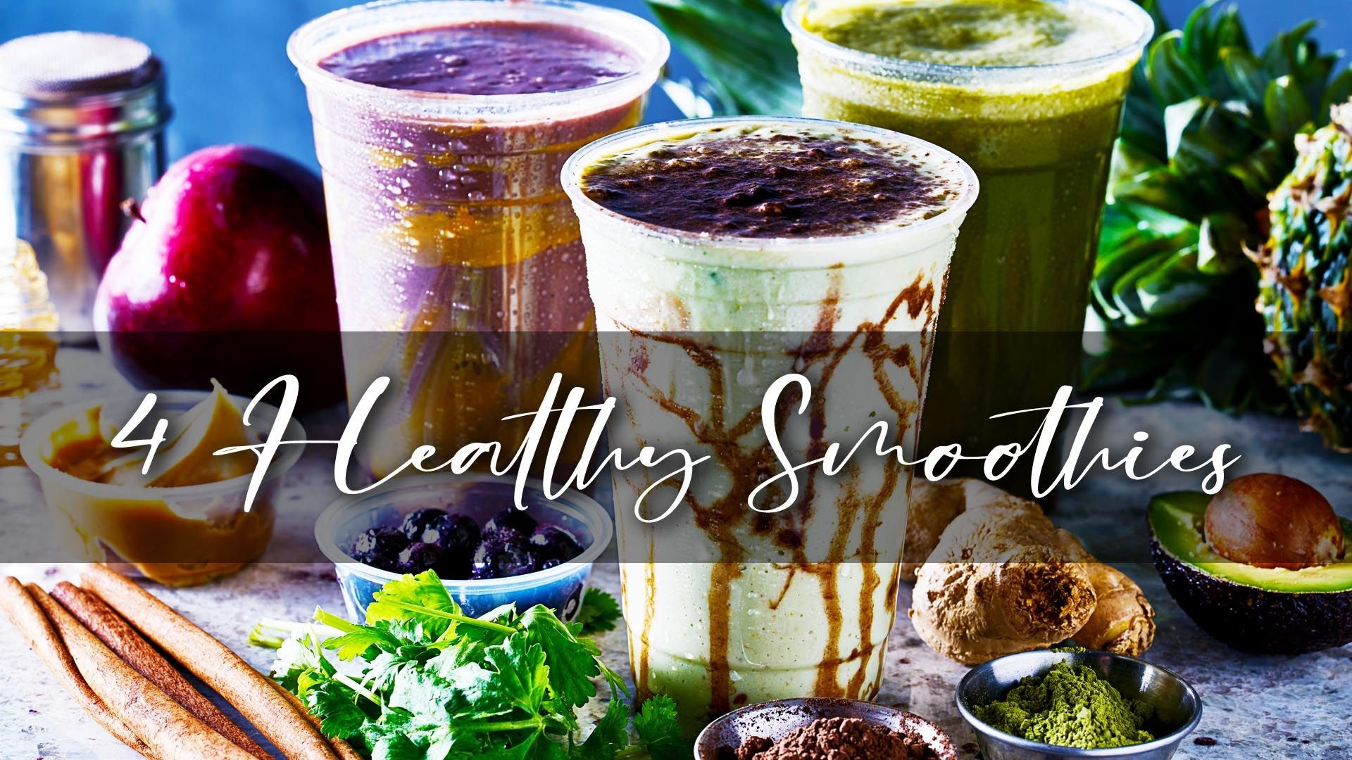 4 Healthy & Easy Smoothies Recipes - Cookie , Coffee, Berries and Mango